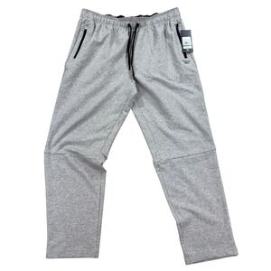 NEW Reebok Doubletime Pants Men's XL Heather Gray Zip Pocket Slim Fit Drawstring